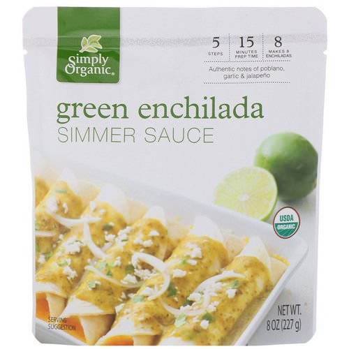 Simply Organic, Organic Green Enchilada Simmer Sauce, 8 oz (227 g) Review