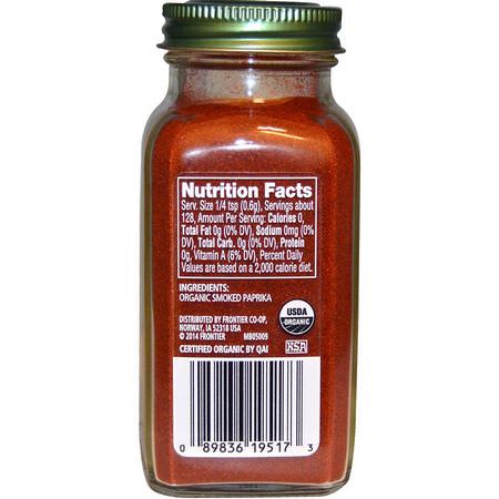 Paprika, Kryddor, Örter: Simply Organic, Organic Smoked Paprika, 2.72 oz (77 g)