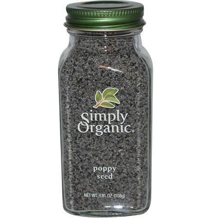 Vallmo, Kryddor, Örter: Simply Organic, Poppy Seed, 3.81 oz (108 g)