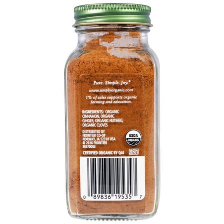 Kryddor, Örter: Simply Organic, Pumpkin Spice, 1.94 oz (55 g)
