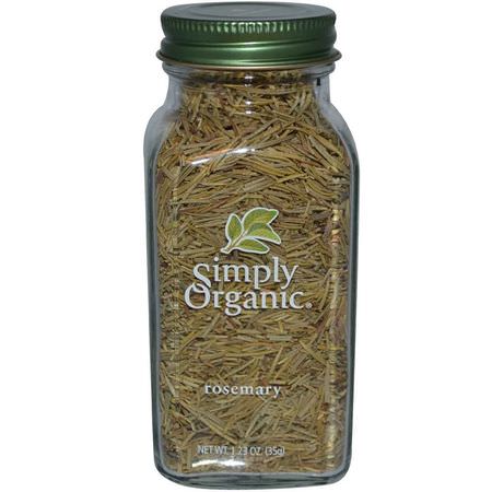 Kryddor, Rosmarin, Homeopati, Örter: Simply Organic, Rosemary, 1.23 oz (35 g)