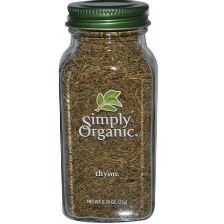 Kryddor, Timjan, Homeopati, Örter: Simply Organic, Thyme, 0.78 oz (22 g)