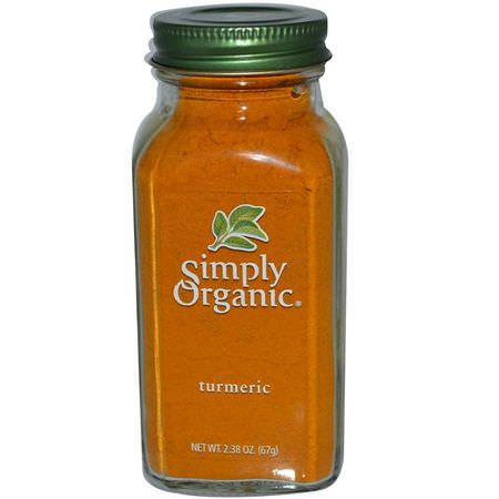 Gurkmejkryddor, Örter: Simply Organic, Turmeric, 2.38 oz (67 g)