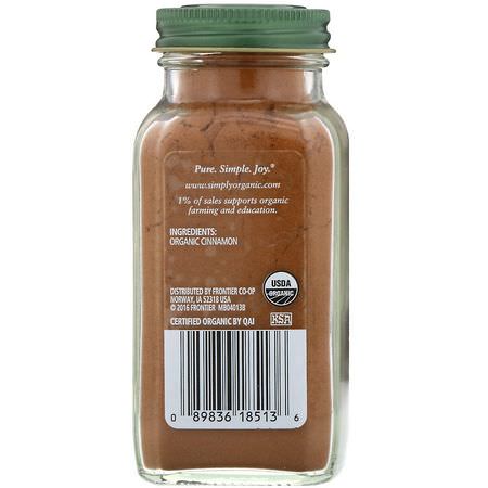 Kanelkryddor, Örter: Simply Organic, Vietnamese Cinnamon, 2.45 oz (69 g)