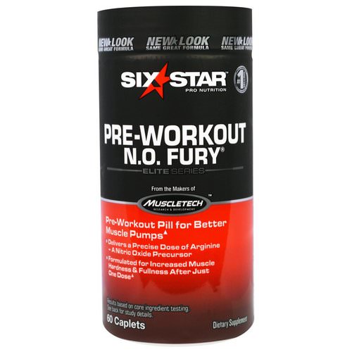 Six Star, Six Star Pro Nutrition, Pre-Workout, N.O. Fury, Elite Series, 60 Caplets Review