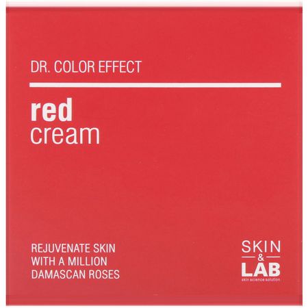 Dagfuktare, K-Beauty Moisturizers, Krämer, Face Moisturizers: Skin&Lab, Dr. Color Effect, Red Cream, 1.69 fl oz (50 ml)
