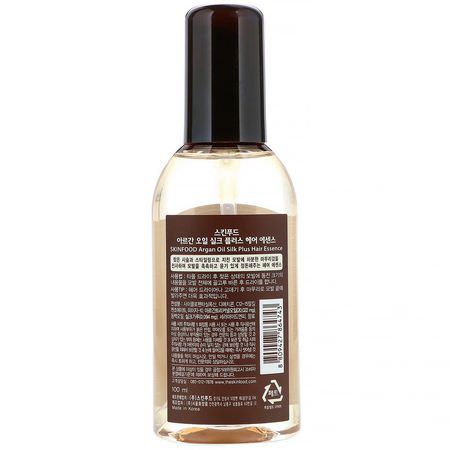 Argan Oil, Beauty, Serum, Hair Oil: Skinfood, Argan Oil Silk Plus, Hair Essence, 3.38 fl oz (100 ml)