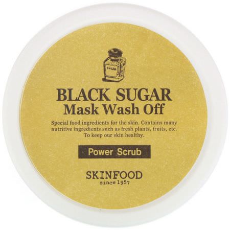 Brightening Masks, K-Beauty Face Masks, Peels, Face Masks: Skinfood, Black Sugar Mask Wash Off, 3.52 oz (100 g)