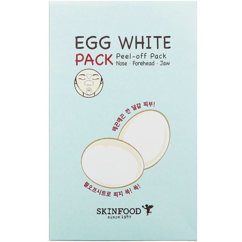 Skinfood, Egg White Pack, Peel-Off Pack for Nose, Forehead, Jaw, 10 Sheets Review