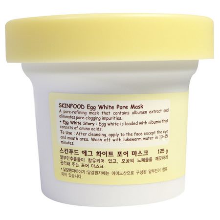 Rengöringsmedel, Ansikts Tvätt, Skrubba, Ton: Skinfood, Egg White Pore Mask, 125 g