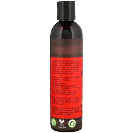 Duschgel, Kroppstvätt, Dusch, Bad: Sky Organics, 100% Pure African Black Soap Body Wash, 8 fl oz (236 ml)