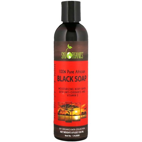 Sky Organics, 100% Pure African Black Soap Body Wash, 8 fl oz (236 ml) Review