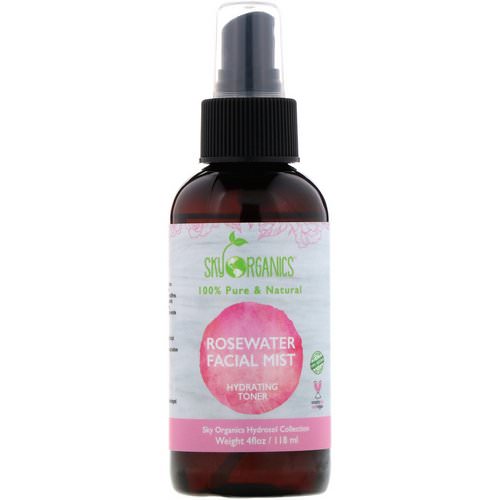 Sky Organics, 100% Pure Organic, Rose Water Facial Mist, Hydrating Toner, 4 fl oz (118 ml) Review