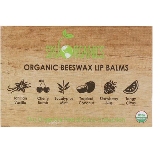 Sky Organics, Organic Beeswax Lip Balms Set, 6 Pack, .15 oz (4.25 g) Each Review