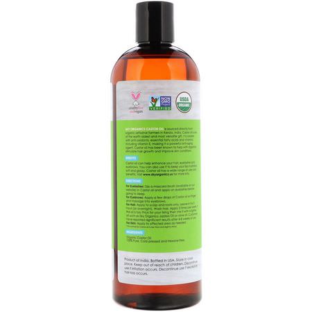 Hjul, Massageoljor, Kropp, Bad: Sky Organics, Organic Castor Oil, 16 fl oz (473 ml)