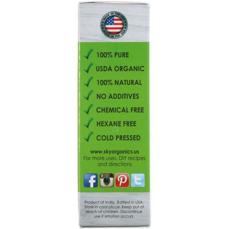 Hjul, Massageoljor, Kropp, Bad: Sky Organics, Organic Castor Oil, Eyelash Enhancer Serum, 1 fl oz (30 ml)