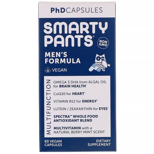 SmartyPants, PhD Capsules, Men's Formula, 60 Vegan Capsules Review