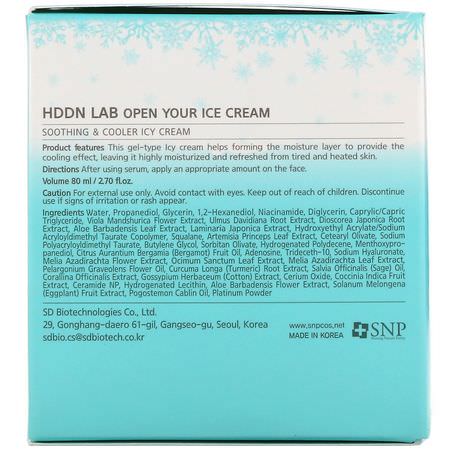 K-Beauty Moisturizers, Creams, Face Moisturizers, Beauty: SNP, Hddn Lab, Open Your Ice Cream, 2.70 fl oz (80 ml)