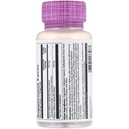 Homeopati, Örter: Solaray, Hibiscus Flower Extract, 250 mg, 60 Vegcaps