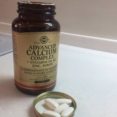 Solgar, Advanced Calcium Complex + Vitamins D3, K2, Zinc, Boron, 120 Tablets