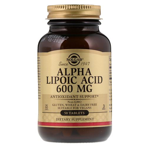 Solgar, Alpha Lipoic Acid, 600 mg, 50 Tablets Review