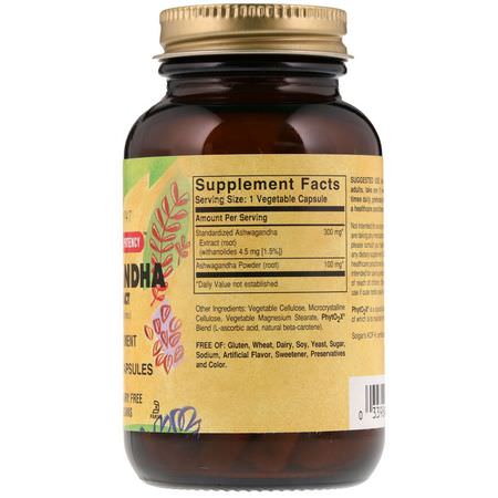Ashwagandha, Adaptogens, Homeopati, Örter: Solgar, Ashwagandha Root Extract, 60 Vegetable Capsules