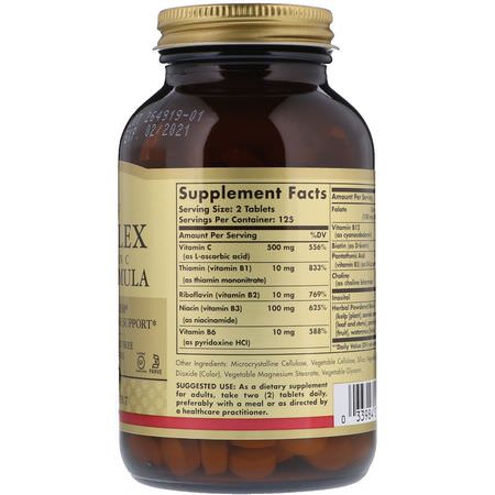 Lugn, Vitamin B-Komplex, Vitamin B, Vitaminer: Solgar, B-Complex with Vitamin C Stress Formula, 250 Tablets