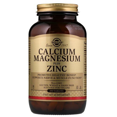 Solgar, Calcium Magnesium Plus Zinc, 250 Tablets Review