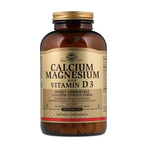 Solgar, Calcium Magnesium with Vitamin D3, 300 Tablets Review