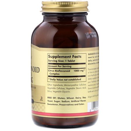 Antioxidanter, Kosttillskott: Solgar, Citrus Bioflavonoid Complex, 1,000 mg, 100 Tablets