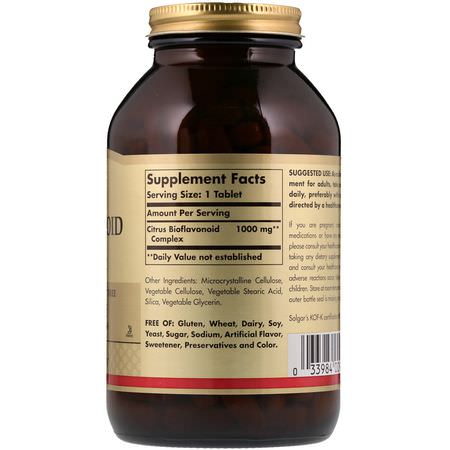 Antioxidanter, Kosttillskott: Solgar, Citrus Bioflavonoid Complex, 1,000 mg, 250 Tablets