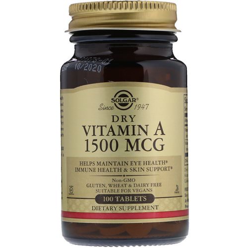 Solgar, Dry Vitamin A, 1,500 mcg, 100 Tablets Review