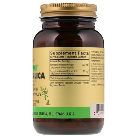 Kiseldioxid, Mineraler, Kosttillskott: Solgar, Full Potency Herbs, Vegetal Silica, 100 Vegetable Capsules