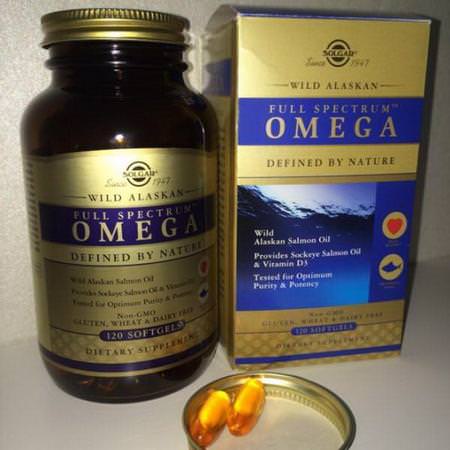 Solgar, Full Spectrum Omega, Wild Alaskan Salmon Oil, 120 Softgels