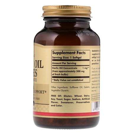 Vitlök, Homeopati, Örter: Solgar, Garlic Oil Perles Concentrate, 250 Softgels