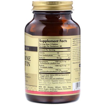 Glukosaminkondroitin, Led, Ben, Kosttillskott: Solgar, Glucosamine Chondroitin MSM, Triple Strength, 60 Tablets