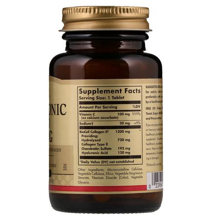 Hyaluronsyra, Naglar, Hud, Hår: Solgar, Hyaluronic Acid, 120 mg, 30 Tablets