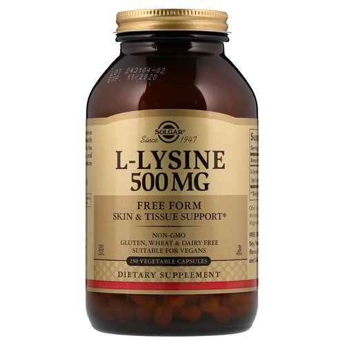 Solgar, L-Lysine, Free Form, 500 mg, 250 Vegetable Capsules Review