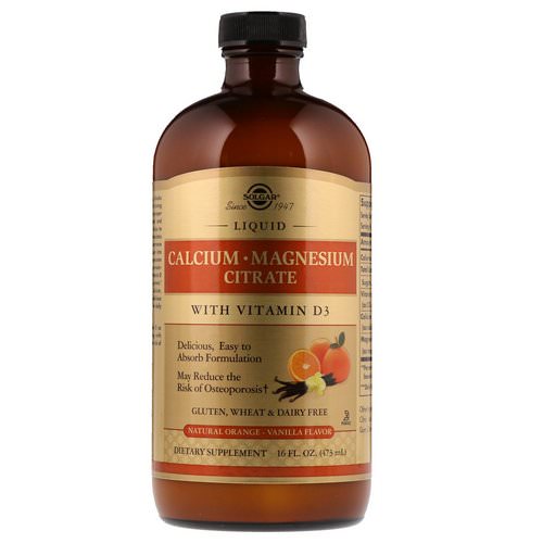 Solgar, Liquid Calcium Magnesium Citrate with Vitamin D3, Natural Orange Vanilla, 16 fl oz (473 ml) Review