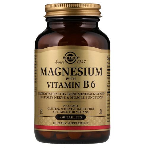 Solgar, Magnesium, with Vitamin B6, 250 Tablets Review