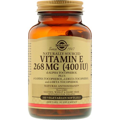 Solgar, Naturally Sourced Vitamin E, 268 mg (400 IU), 100 Vegetarian Softgels Review