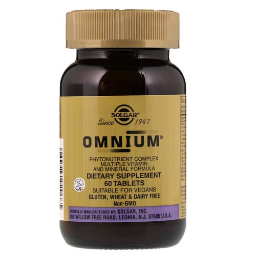 Solgar, Omnium, Phytonutrient Complex, Multiple Vitamin and Mineral Formula, 60 Tablets Review