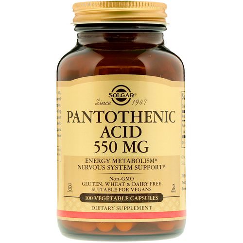 Solgar, Pantothenic Acid, 550 mg, 100 Vegetable Capsules Review