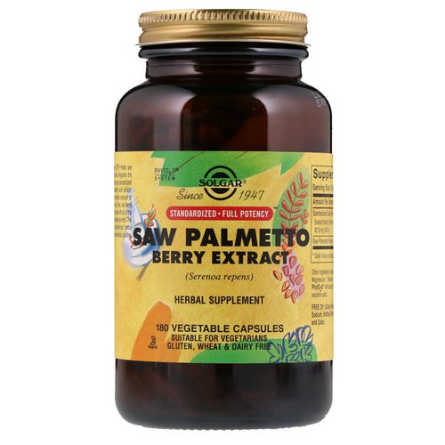 Solgar, Saw Palmetto Berry Extract, 180 Vegetable Capsules Review