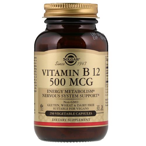 Solgar, Vitamin B12, 500 mcg, 250 Vegetable Capsules Review