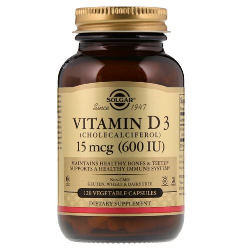 Solgar, Vitamin D3 (Cholecalciferol), 15 mcg (600 IU), 120 Vegetable Capsules Review