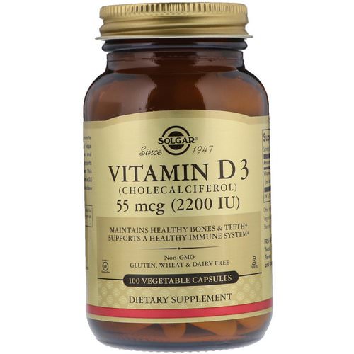 Solgar, Vitamin D3 (Cholecalciferol), 55 mcg (2,200 IU), 100 Vegetable Capsules Review
