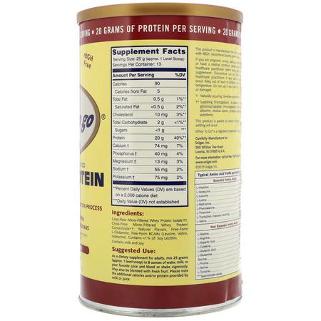 Vassleprotein, Idrottsnäring: Solgar, Whey To Go, Whey Protein Powder, Vanilla, 12 oz (340 g)