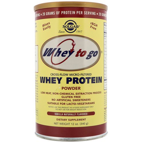 Solgar, Whey To Go, Whey Protein Powder, Vanilla, 12 oz (340 g) Review