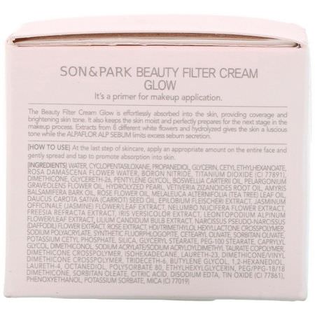 Face Primer, Face, K- Beauty Makeup: Son & Park, Beauty Filter Cream Glow, 1.41 oz (40 g)
